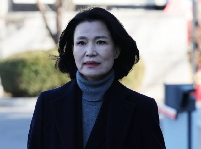 이진숙 방송통신위원장이 3일 오후 서울 종로구 헌법재판소 대심판정에서 열린 탄핵심판청구 사건에 대한 2회 변론에 출석하고 있다./사진=뉴스1