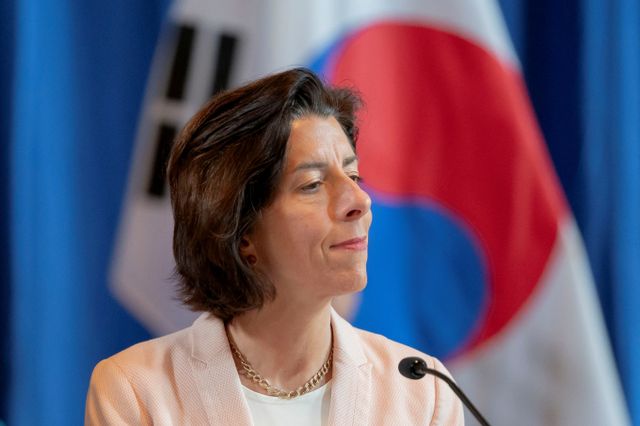 지나 러몬드 미국 상무부 장관이 삼성전자 보조금 지원을 공식화했다. /사진=로이터