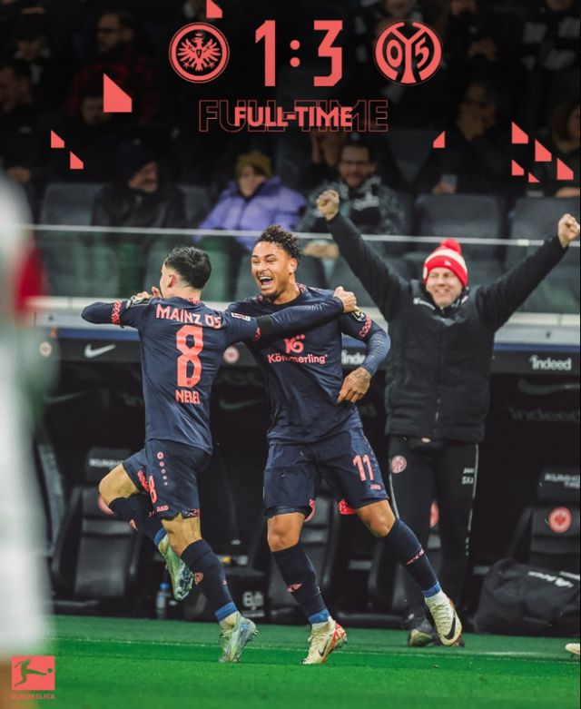 이재성의 소속팀 마인츠가 프랑크푸르트와의 원정경기에서 3-1로 승리했다. /사진=마인츠 구단 공식 엑스(·옛 트위터)