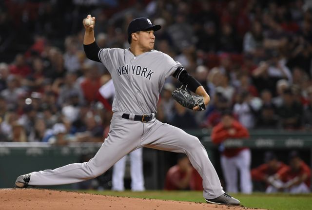 다나카 마사히로가 11시즌 뛴 라쿠텐 골든이글스를 떠나 요미우리 자이언츠에 입단했다. 사진은 뉴욕 양키스 시절 다나카 마사히로의 모습. /사진=로이터