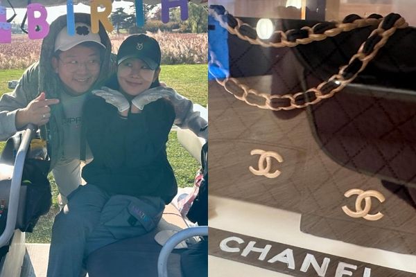 개그맨 김준호가 40세 생일을 맞은 연인 김지민을 위해 축하 이벤트를 열어줬다. 사진은 김지민이 인스타그램에 공개한 생일 파티 현장과 명품백 모습. /사진=김지민 인스타그램