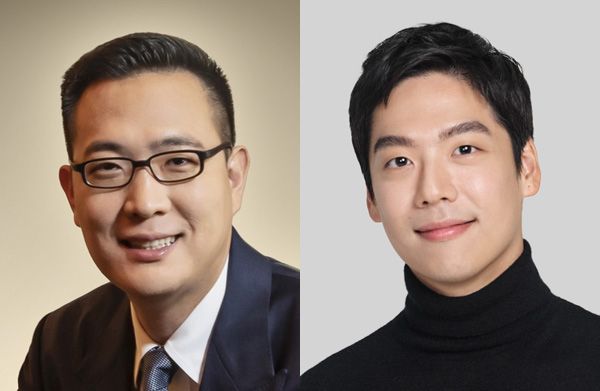 김동선 환화호텔앤드리조트 미래비전총괄 부사장(왼쪽)과 담서원 오리온 전무. / 사진=각 사