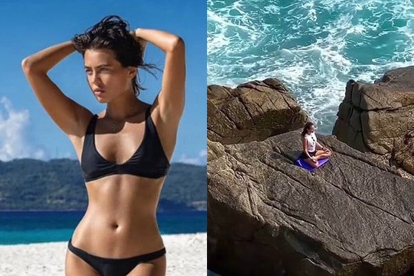 결혼을 앞두고 있었던 러시아 여성이 태국 해안가 바위에서 요가를 하던 중 거대한 파도에 휩쓸려 숨졌다. /사진=엑(X·옛 트위터) 갈무리