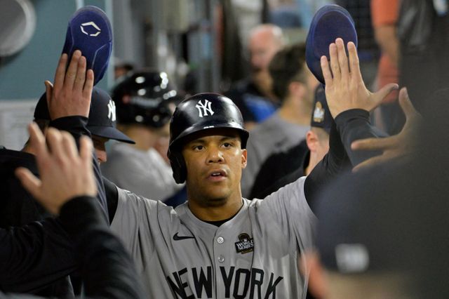 자유계약선수 최대어 후안 소토가 곧 내년 시즌 뛸 팀을 결정한다. 사진은 올시즌 뉴욕 양키스에서 활약한 후안 소토의 모습. /사진=로이터