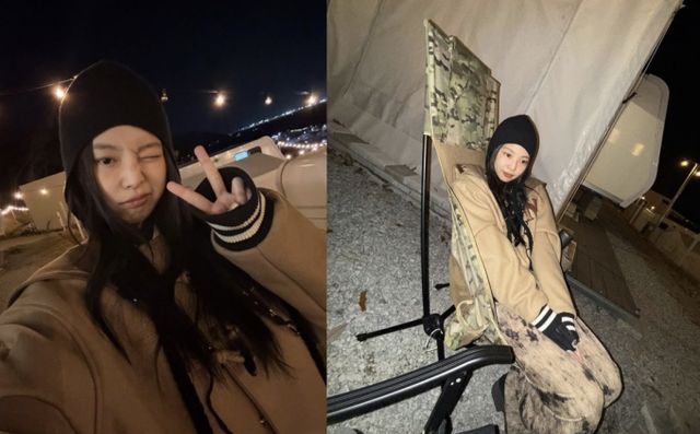 그룹 블랙핑크 제니가 힙한 캠핑룩을 선보였다. /사진=제니 인스타그램