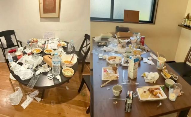 일본의 게스트 하우스에 묵은 중국인 관광객들이 비도덕적인 모습을 보여 공분을 샀다. /사진=SCMP 캡처