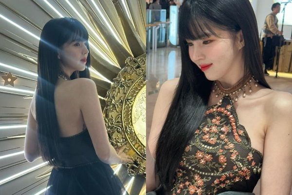 배우 한소희가 한 뷰티 브랜드 행사에서 완벽한 미모로 시선을 사로잡았다. /사진=한소희 인스타그램