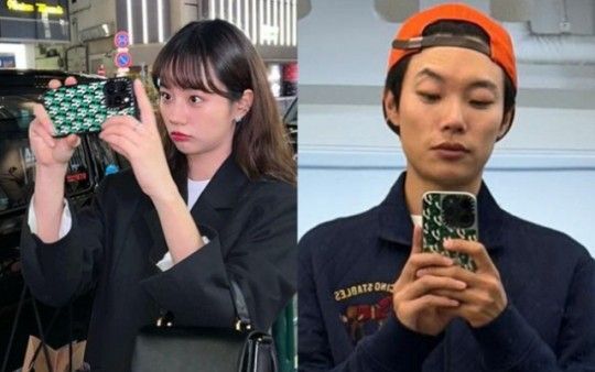 연인이었던 배우 류준열과 혜리가 지난해 11월 같은 디자인의 폰케이스를 사용하는 사진이 온라인에서 화제가 되고 있다. /사진=혜리, 류준열 인스타그램