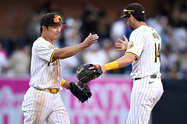 메이저리거 김하성이 멀티 히트를 작성하며 지난 경기 부진을 씻어냈다. 사진은 11일(한국시각) 미국 캘리포니아주 샌디에이고 펫코 파크에서 열린 시카고 컵스 전에 출전한 김하성. /사진=로이터