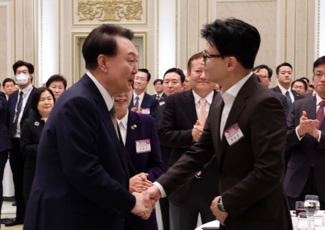 윤석열 대통령과 한동훈 국민의힘 전 비상대책위원장의 모습. /사진=뉴시스