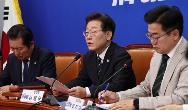 사진은 이재명 더불어민주당 대표가 24일 오전 서울 여의도 국회에서 열린 최고위원회의에서 모두발언을 하고 있는 모습./사진=뉴스1