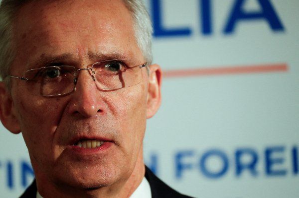 앞서 이탈리아에서 열린 G7 외교 장관 회의에 참석한 스톨텐베르그 사무총장./사진=로이터