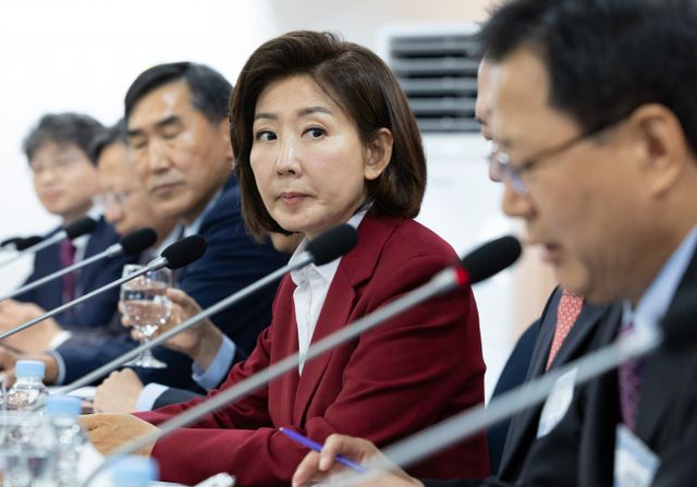 나경원 국민의힘 의원(서울 동작을)이 절충형 지도체제에 대해 논의가 더 필요하다는 입장을 밝혔다. 사진은 나 의원이 지난 27일 서울 중구 한국프레스센터에서 열린 한국신문방송편집인협회 초청 토론에서 패널의 질문을 경청하는 모습. /사진=뉴스1