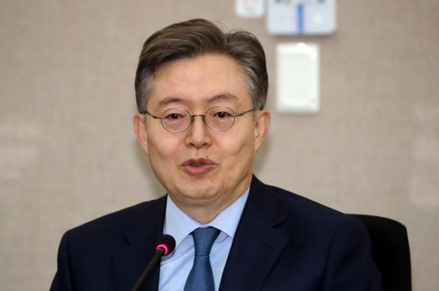 지난해 3월29일 서울 종로구 정부서울청사 별관에서 기자간담회를 진행하는 황준국 주 유엔대사. /사진=뉴스1