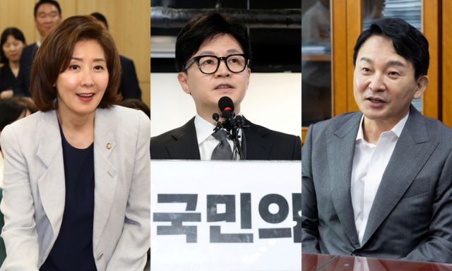 국민의힘 전당대회를 앞두고 주요 인사들이 당대표에 도전한다. 사진은 왼쪽부터 나경원 국민의힘 의원, 한동훈 전 국민의힘 비상대책위원장, 원희룡 전 국토교통부 장관. /사진=뉴스1