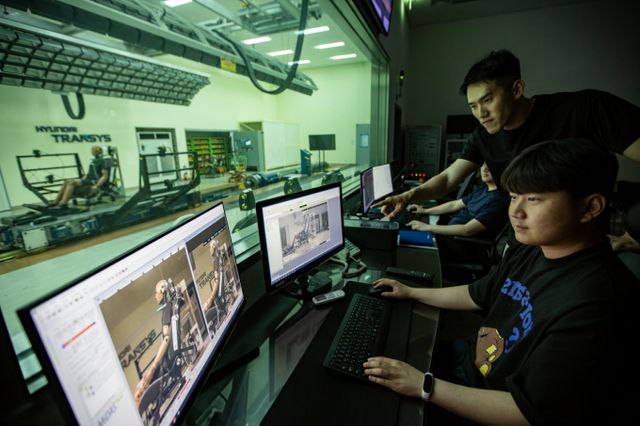 슬레드 테스트가 진행되고 있다. /사진=현대트랜시스