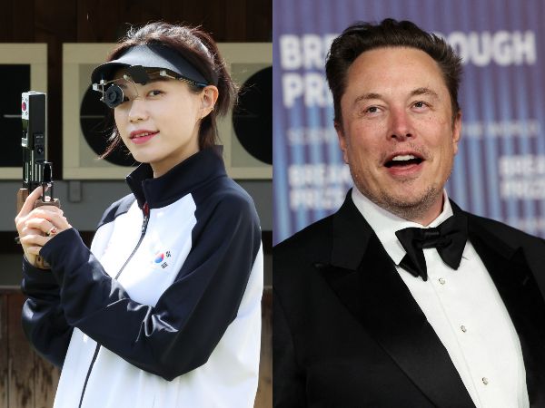 2024년 파리올림픽 은메달 리스트 김예지가 일론 머스크 테슬라 CEO로부터 극찬을 받았다. 사진은 지난 5월27일 파리올림픽 출국을 앞둔 김예지(왼쪽)와 일론 머스크. /사진=뉴스1(왼쪽), 로이터(오른쪽)