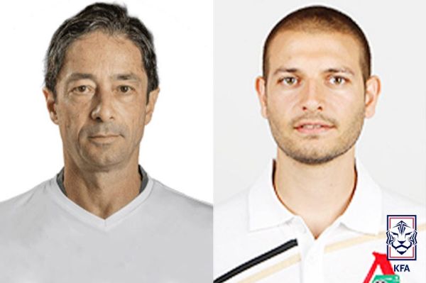 대한축구협회(KFA)가 21일 포르투갈 출신 주앙 아로소 코치와 티아고 마이아 코치를 대표팀 코칭스태프로 선임했다고 발표했다. 사진은 주앙 아로소 코치(왼쪽)와 티아고 마이아 코치. /사진=KFA