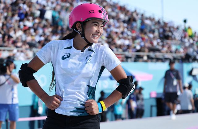 2010년에 태어난 호주 스케이트보드 대표 아리사 트루가 파리올림픽 최연소 금메달리스트가 됐다. /사진= 로이터