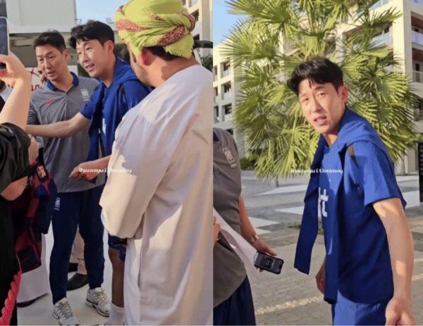 평소 팬서비스로 유명한 손흥민이 사인 요청을 거부했다. 사진은 손흥민이 사인 요청을 거절하는 모습. /사진=sunnytithsonny 인스타그램 캡처