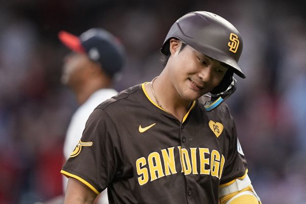 12일(한국시각) MLB닷컴은 김하성의 복귀가 9월 말 또는 10월로 예상했다. 사진은 지난 5월 애틀란타 브레이브스와의 경기에서 김하성의 모습. /사진=뉴시스