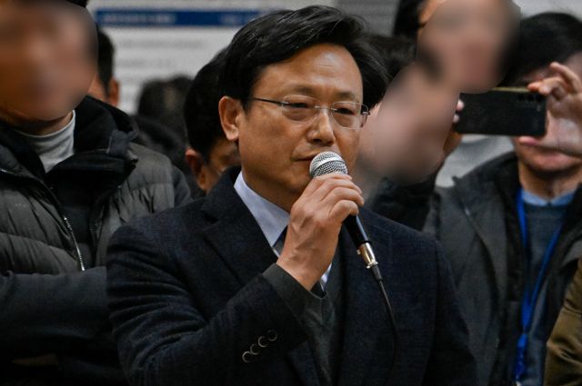 김이배 제주항공 대표가 사고 관련 브리핑을 하고 있다. /사진=뉴시스