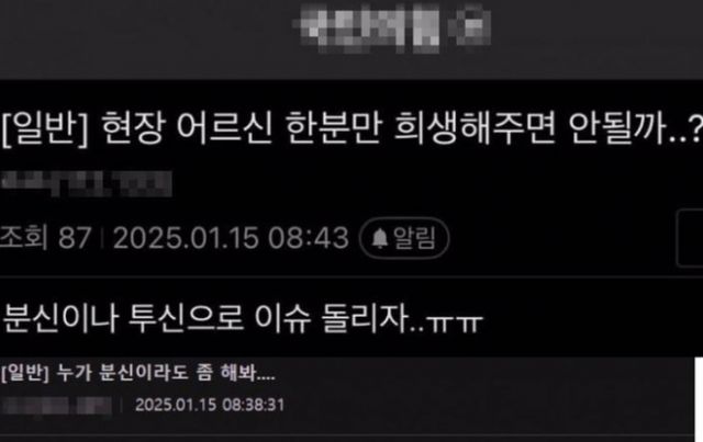 윤 대통령에 대한 체포영장 집행 작전이 한창이던 당시 보수 성향커뮤니티에 올라온 선동 글이 논란이 되고 있다. /사진=SNS 캡처