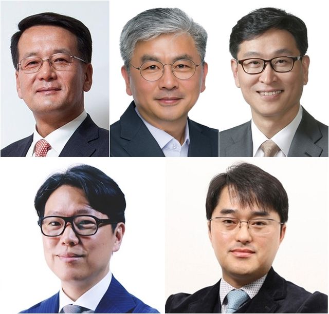 국내 제약·바이오업계 뱀띠 CEO(최고경영자)가 주목된다. 사진은 왼쪽 위부터 시계방향으로 김형기 셀트리온 글로벌판매사업부 대표, 성무제 에스티팜 대표, 한선호 휴젤 대표, 임종훈 한미사이언스 대표, 이창재 대웅제약 대표. /사진=각 사