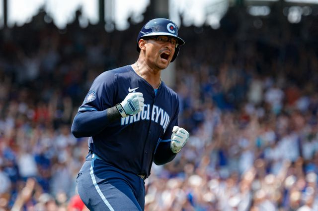 NC다이노스 출신 크리스티안 베탄코트가 토론토 블루제이스와 계약하며 빅리그 통산 11번째 유니폼을 입었다. 사진은 2024시즌 시카고 컵스에서 활약한 크리스티안 베탄코트의 모습. /사진=로이터