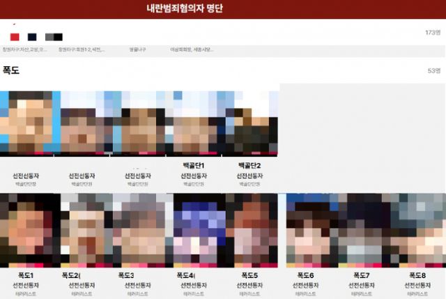 서울서부지법 난동 사태 일당의 신상을 공개한 사이트가 등장해 사적 제재에 대한 우려가 나온다. /사진=크리미널윤 캡처