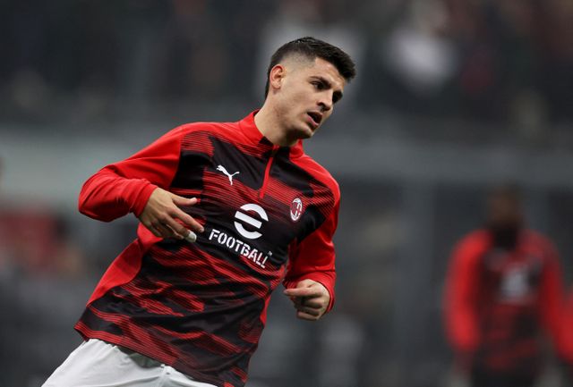 알바로 모라타가 AC밀란을 떠나 갈라타사라이로의 이적을 추진한다. 사진은 2024-25시즌 AC밀란에서 활약 중인 알바로 모라타의 모습. /사진=로이터