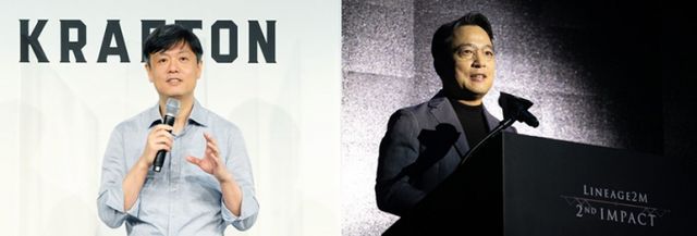 장병규 크래프톤 창업주(왼쪽)와 김택진 엔씨소프트 창업주. /사진=크래프톤, 뉴스1