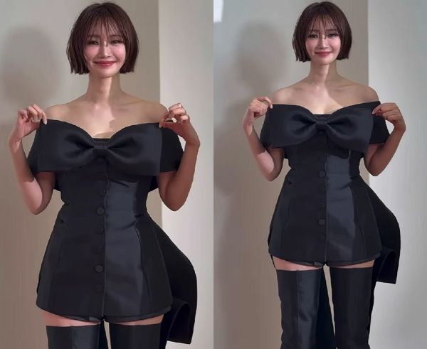 고준희가 검은색 오프숄더 미니 드레스를 입고 패셔니스타다운 면모를 뽐냈다. 사진은 고준희의 모습. /사진=고준희 인스타그램 캡처