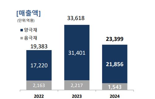 포스코퓨처엠 양극재·음극재 매출 추이. /그래픽=포스코퓨처엠