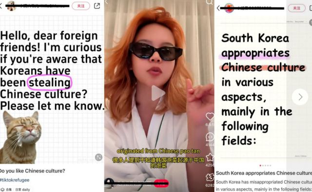 미국인 사용자가 다수 유입된 중국의 샤오홍슈가 한국에 대한 가짜뉴스를 퍼트리고 있다. 사진은 샤오홍슈에 업로드 된 한국 문화를 비하하는 글과 동영상. /사진=서경덕 교수 페이스북 캡처