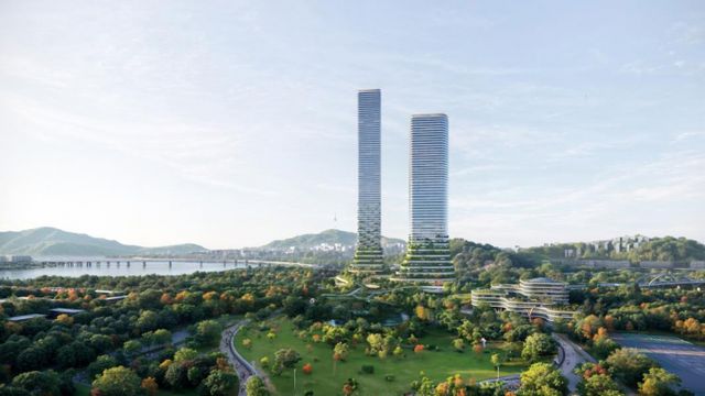 서울숲과 한강에 둘러싸인 성동구 성수동 '삼표레미콘 부지' 개발 사업의 사전 협상이 완료되면서 77층 규모 복합시설이 들어설 전망이다. 사진은 삼표레미콘 부지 사전협상 투시도. /사진=서울시