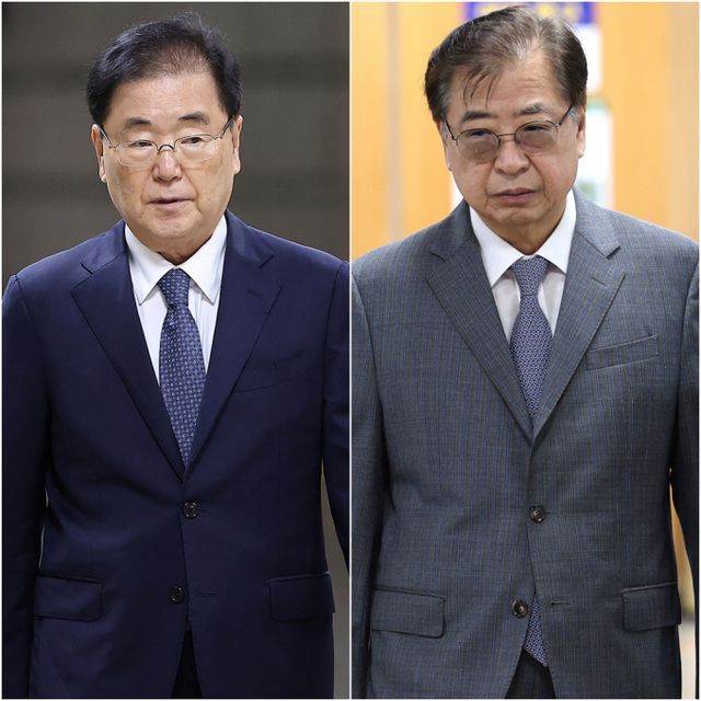 귀순 의사를 밝힌 북한 어민을 불법·강제로 다시 북송한 혐의를 받는 정의용 전 청와대 국가안보실장과 서훈 전 국가정보원장이 1심에서 선고유예 판결을 받았다. 사진은 지난해 공판에 출석하는 정의용·서훈 /사진=뉴스1
