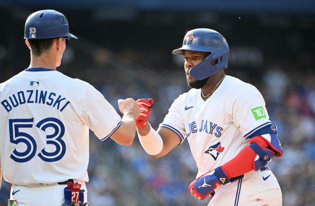 토론토 블루제이스의 프렌차이즈 스타 블라디미르 게레로 주니어가 구단과의 연장계약 협상이 결렬됐음을 밝혔다. 사진은 2024시즌 토론토 블루제이스에서 활약한 블라디미르 게레로 주니어의 모습. /사진=로이터