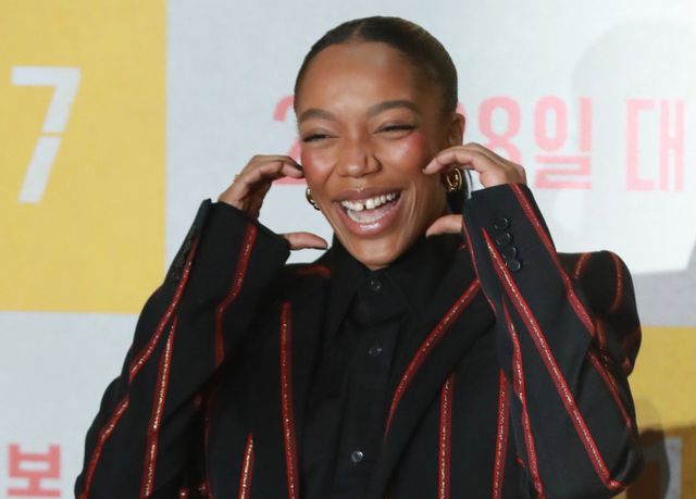 20일 서울 강남 메가박스 코엑스에서 열린 영화 '미키17'(감독 봉준호) 기자간담회에서 나오미 애키가 포즈를 취하고 있다. /사진=스타뉴스