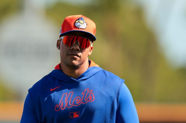 후안 소토가 등번호 22번을 양보한 동료 브렛 베이티에게 1억원 상당의 자동차를 선물했다. 사진은 뉴욕 메츠 스프링캠프에서 훈련 중인 후안 소토의 모습. /사진=로이터