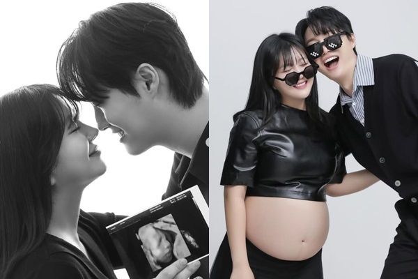 코미디언 이용식(73)의 딸 이수민(34·가운데)이 만삭 화보를 공개했다. /사진=이수민 인스타그램