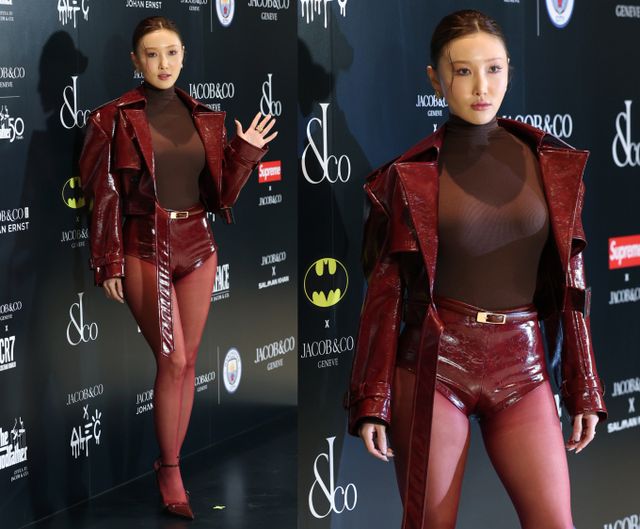 마마무 화사가 지난 24일 서울 용산구 한남동 한 호텔에서 진행된 워치&주얼리 브랜드 행사에 참석했다. /사진=뉴스1