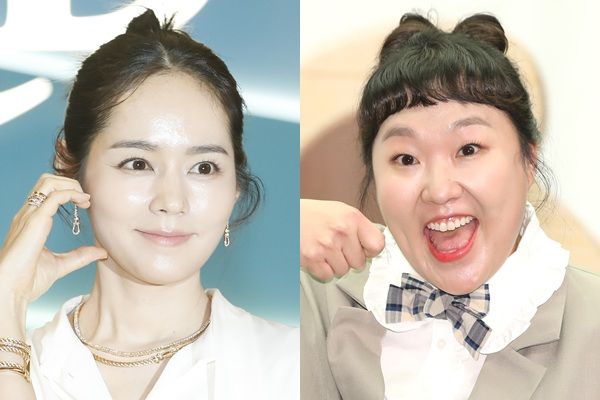 코미디언 이수지(오른쪽)가 ‘대치동 엄마’를 패러디한 일명 ‘대치맘’ 연기를 펼쳐 화제를 모은 가운데, 배우 한가인(왼쪽)에게 불똥이 튀었다. /사진=뉴스1