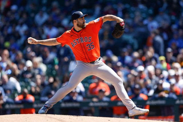 샌프란시스코 자이언츠에 입단한 저스틴 벌랜더가 시범경기에서 2이닝 1실점 1탈삼진을 기록했다. 사진은 2024시즌 휴스턴 애스트로스에서 활약한 저스틴 벌랜더의 모습. /사진=로이터
