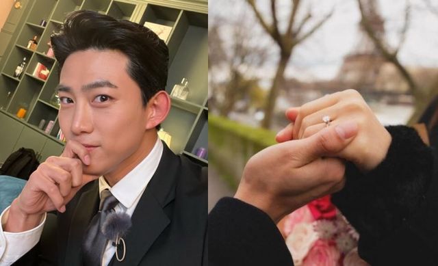 그룹 2PM 출신의 배우 옥택연이 파리에서 프러포즈를 하는 사진이 확산되면서 결혼이 임박한 것이 아니냐는 추측이 나왔다. /사진=옥택연 인스타그램,온라인커뮤니티
