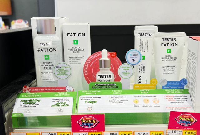 동아제약 트러블 케어 전문 브랜드 파티온이 말레이시아와 싱가포르의 H&B 스토어 가디언에 입점했다. /사진=동아제약