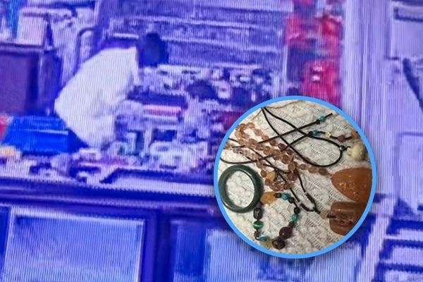 중국에서 엄마의 2억원짜리 보석을 훔쳐 만원짜리 귀걸이를 산 소녀의 사연이 전해졌다. 사진은 옥 재활용 매장에 엄마의 보석을 파는 딸 리모양(왼쪽)과 엄마 왕모씨가 갖고 있던 옥팔찌 등 보석의 모습. /사진=SCMP 캡처