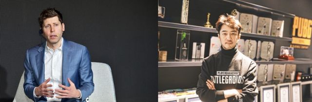 샘 올트먼 오픈AI 대표(왼쪽)와 김창한 크래프톤 대표. /사진=머니S, 크래프톤
