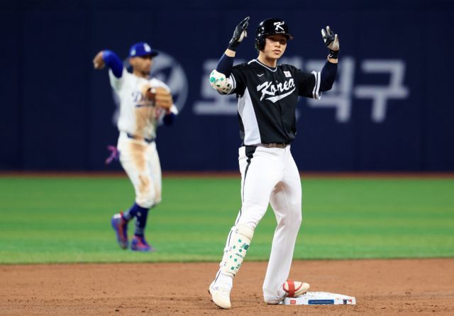 미국프로야구 메이저리그(MLB) LA다저스에서 뛰고 있는 김혜성. 사진은 지난해 3월18일 서울 고척스카이돔에서 열린 팀 코리아와 LA다저스의 서울시리즈 연습 경기 /사진=뉴스1