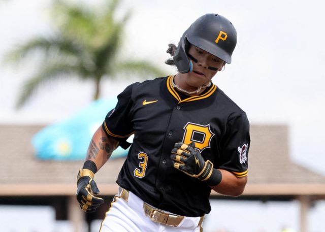 피츠버그 파이어리츠 배지환이 타점을 올리며 존재감을 이어갔다. 사진은 지난 4일(현지시각) LECOM 파크에서 보스턴 레드삭스를 상대로 3회에 홈런을 친 미국 플로리다주 브래던턴; 피츠버그 파이리츠의 외야수 배지환. /사진=로이터